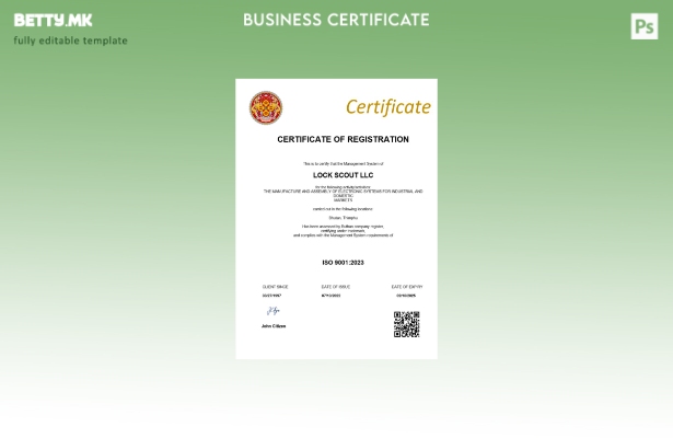 Модерен стил Бутан сертификат за регистрација Шаблон за Word и PDF шаблон